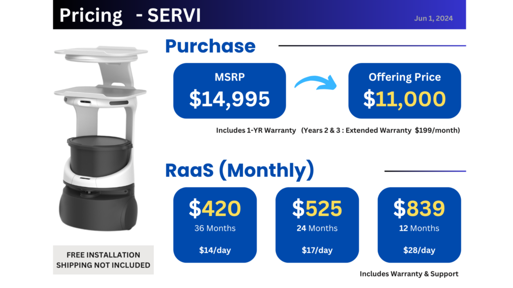 SERVI PLUS 가격표